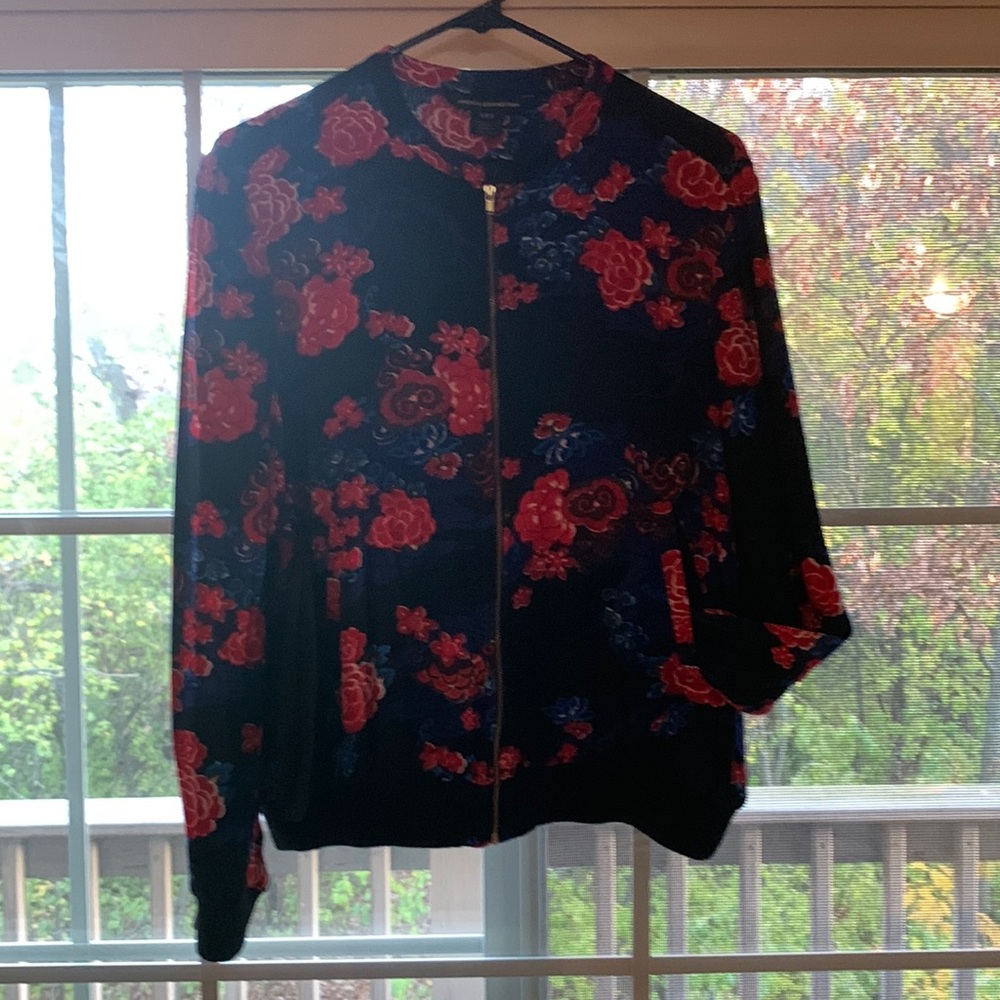 French Connection floral bomber jacket